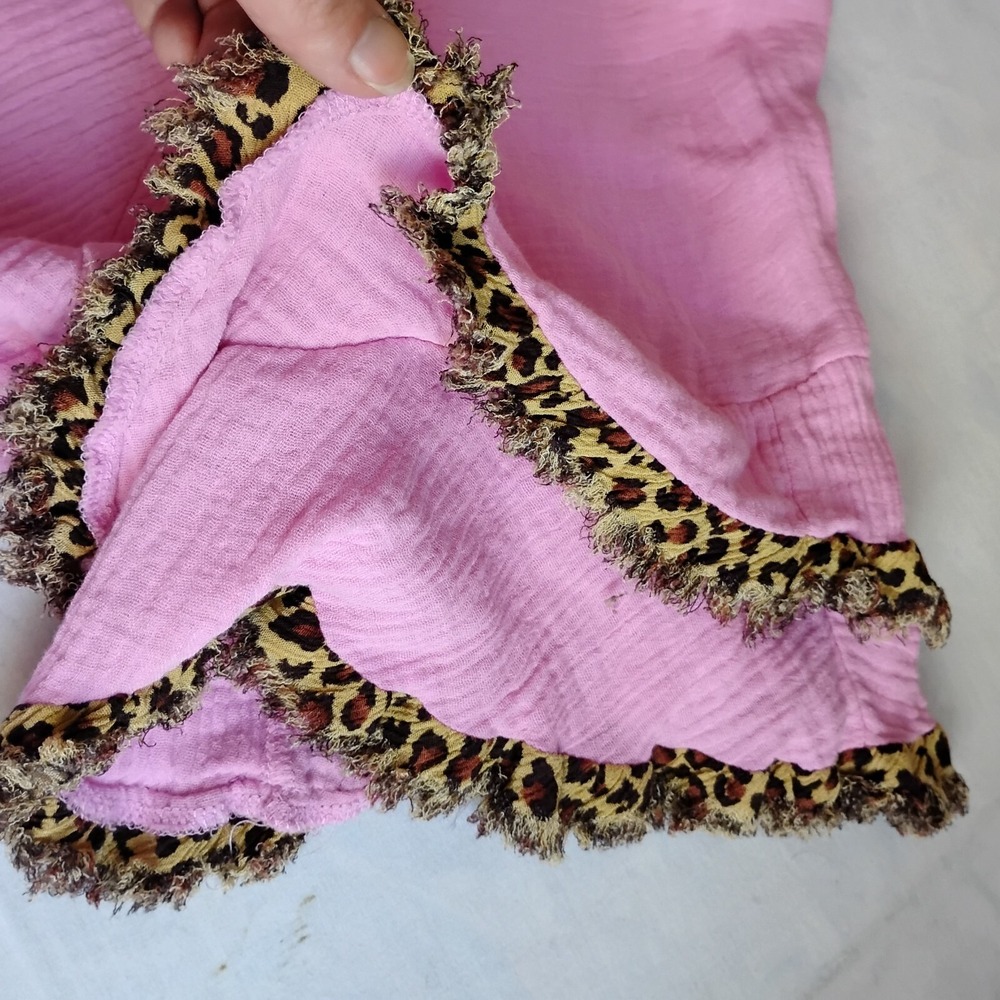 Umgee‎ Top Large Cotton Gauze Animal Print Layered Sleeve Beach Flirty Office - Picture 13 of 13